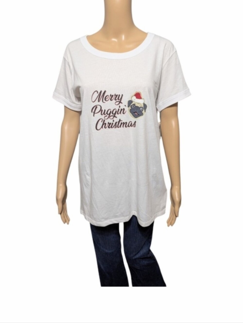 LuLaRoe Merry Pugging Christmas Liv T-Shirt M